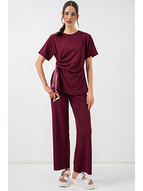 Bigdart Kadın Yan Bağlamalı İkili Takım 30104 - Bordo