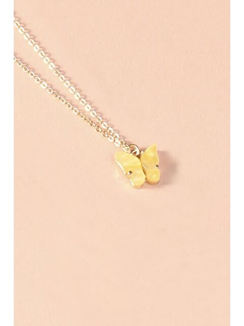 New Obsessions Kelebek Uçlu Düz Zincir Kolye - S000185653-20072