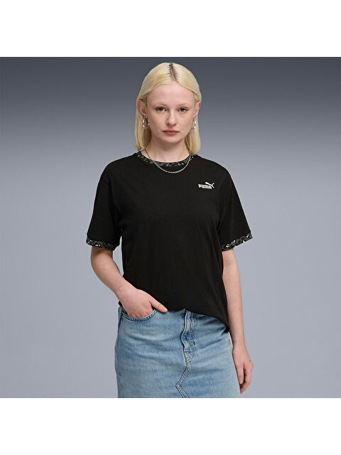 Puma Essentials Graphic Animal Kadın Siyah Tişört - S000519056-19351