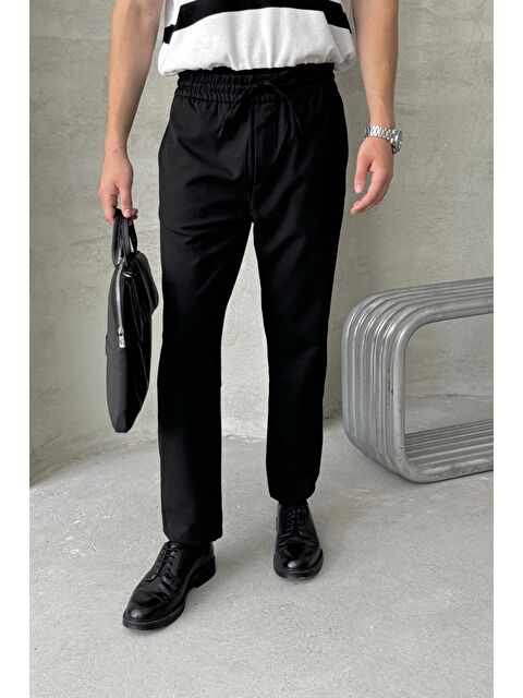 HYMAN Erkek Beli Lastikli Rahat Kalıp Kumaş Pantolon - S000515554-19351