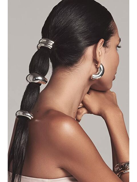 New Obsessions Gümüş Detaylı Saç Tokası Seti 3'lü Paket - S000361349-18105