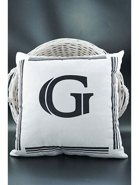 Asdiva Harfli Kırlent Kılıfı Kadife 43x43 Cm Çift Taraflı G Harfi Kedi Desenli Evlilik Teklifi Doğum Günü - S000345750-20063