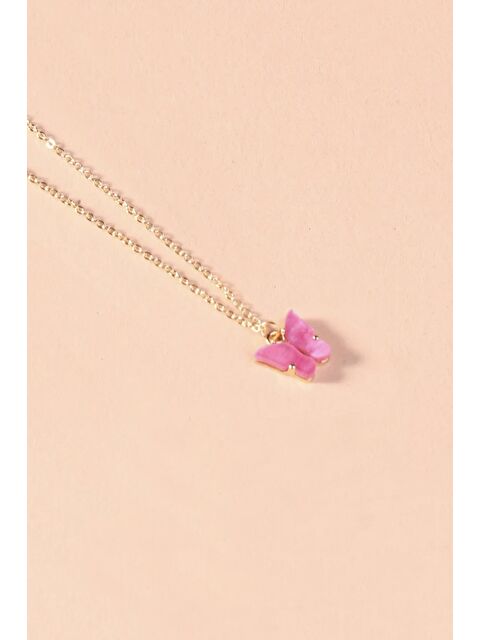 New Obsessions Kelebek Uçlu Düz Zincir Kolye - S000185653-20024
