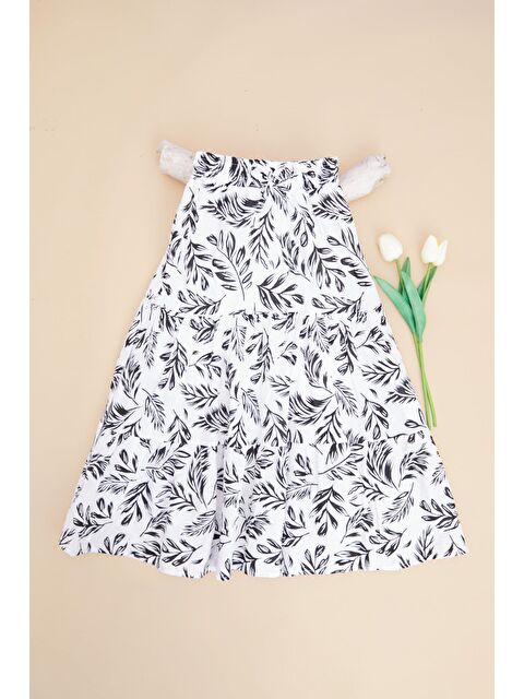 Fullamoda Yaprak Desenli Beli Lastikli Katlı Kız Çocuk Etek - S000527805-20063