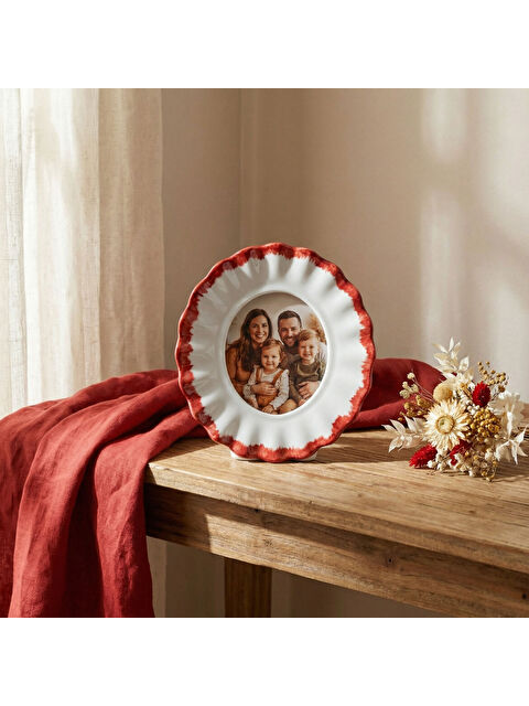 GÜRAL PORSELEN Güral Hediyelik Dekoratif Fotoğraf Çerçevesi 17 cm Bordo - S000508379-37646