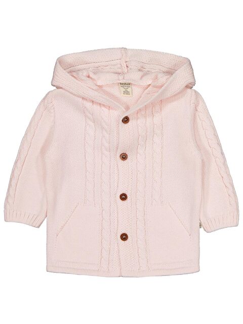 Civil Beybek Kapüşonlu Cepli 3-12 Ay Hırka - Pembe 9-12 Ay - S000509058-20024