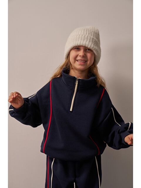 Oh La La Koala For Little Ones Lacivert Biyeli Fermuarlı Eşofman Takım - S000447423-21164