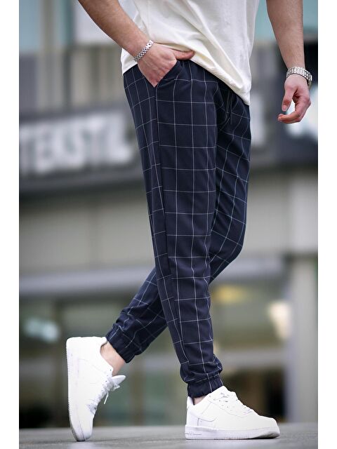 Madmext Ekoseli Lacivert Jogger Mad4081 - S000436673-21164
