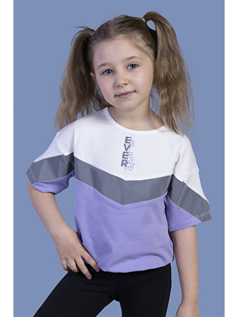 Toontoykids Kız Çocuk Reflektör Detaylı Garnili Tişört - S000359038-19999