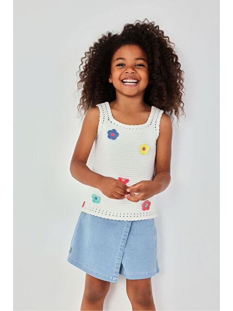 Boboli Denim Şort Etek 2-6 Yaş Mavi