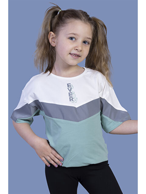 Toontoykids Kız Çocuk Reflektör Detaylı Garnili Tişört - S000359038-18194