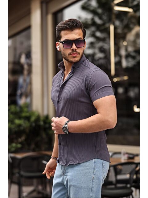 Comstar Erkek Kendinden Çizgi Desenli Gömlek