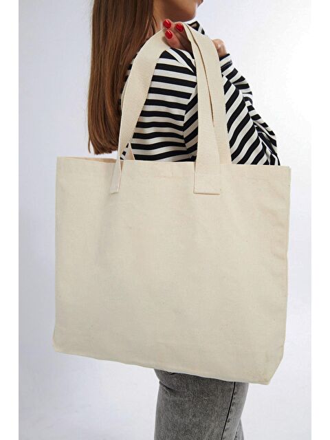 Bagg Kolon Saplı Baskısız Kanvas Yatay Çanta - S000216520-19966