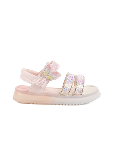 Guja Pembe Cırtlı Taş İşlemli Kız Çocuk Sandalet 25Y600 F - S000388267-20024