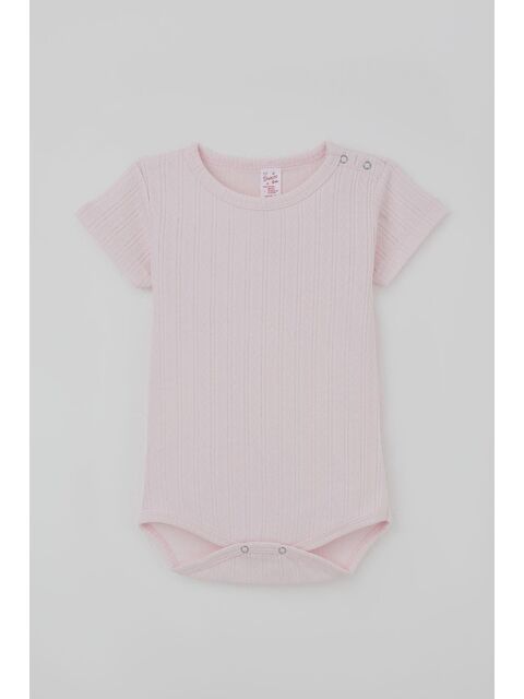 Breeze Kız Bebek Çıtçıtlı Zıbın Body Jakarlı Pembe (9 Ay-3 Yaş)