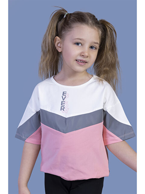 Toontoykids Kız Çocuk Reflektör Detaylı Garnili Tişört - S000359038-20024