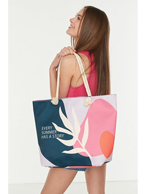 C&City Dijital Baskılı Plaj Çantası Y8670-11 Çok Renkli - S000216534-23173