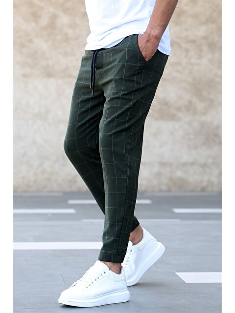 Madmext Ekoseli Haki Jogger Mad4081 - S000436673-18547