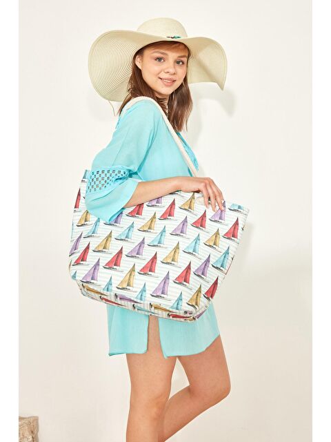 C&City Y1670-19 Kadın Plaj Çantası Çok Renkli - S000216538-37243