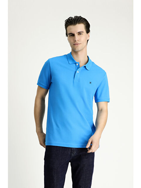 Kiğılı Slim Fit Dar Kesim Nakışlı Pamuk Polo Yaka Tişört