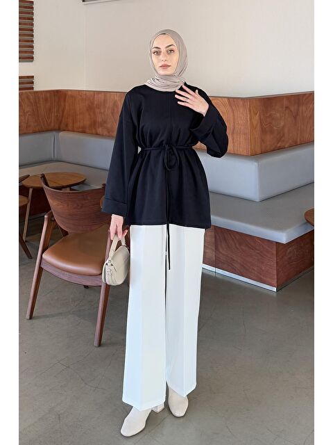 Lamelif Yırtmaç Detaylı Sweat Lacivert - S000518006-21164