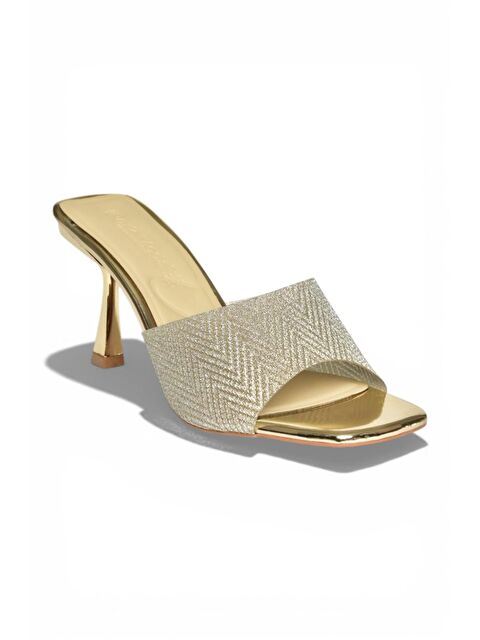 Fox Shoes Altın Kadın Topuklu Terlik Y820179134 - S000517957-20076