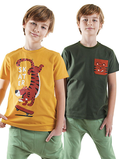 Denokids Skater Erkek Çocuk 2'li Tişört Takım - S000346855-18547