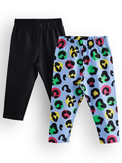 Denokids Kız Çocuk Siyah Leopar 2'Li Tayt - S000346858-19351