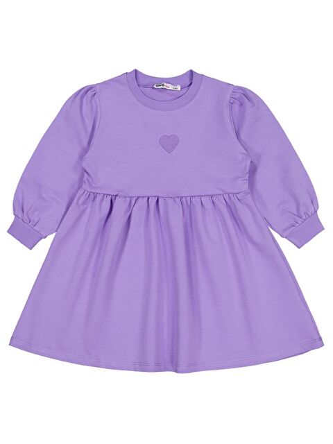 Civil Girls Kalp Nakışlı 2-5 Yaş Elbise