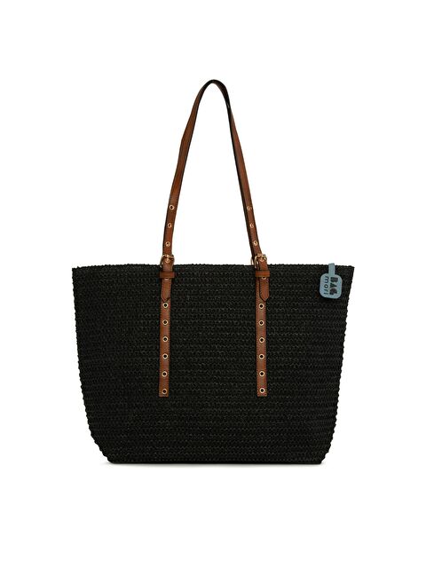 Bagmori Kemer Detaylı Tote Hasır Çanta