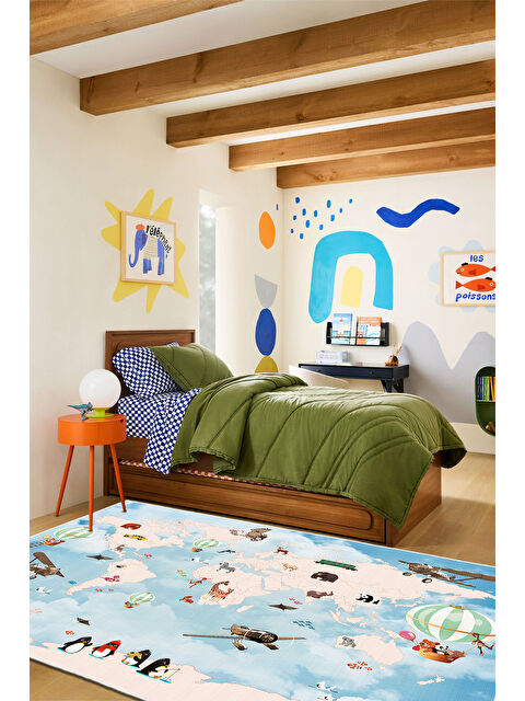 Homefesto Dekoratif Özel Tasarım Yıkanabilir İnce Kaymaz Tabanlı Modern Halı KECE FR44 - S000354202-17234