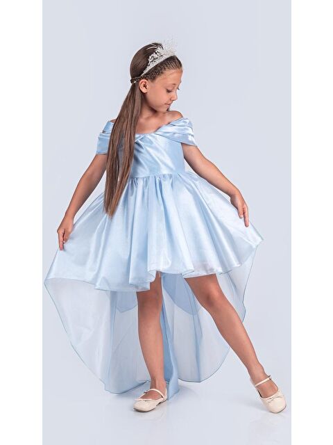 Mnk Baby & Kids Kız Çocuk Düşük Omuz Detaylı Işıltılı Prenses Elbisesi M00760 - S000422432-17234