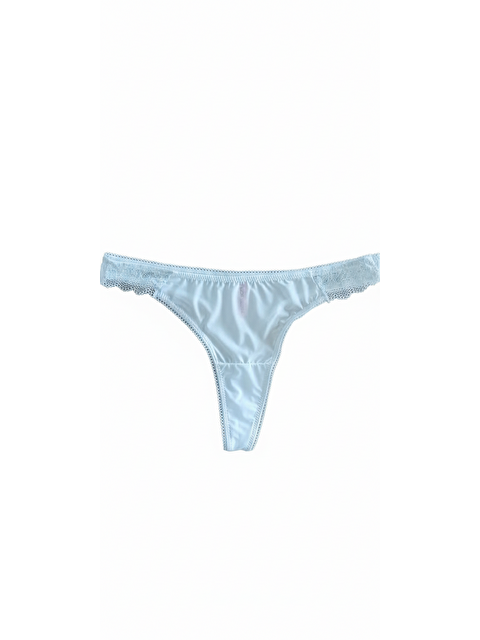 Bonbon Kadın Dantelli Simli Mikro Kumaş Krem Renk String Bb2082