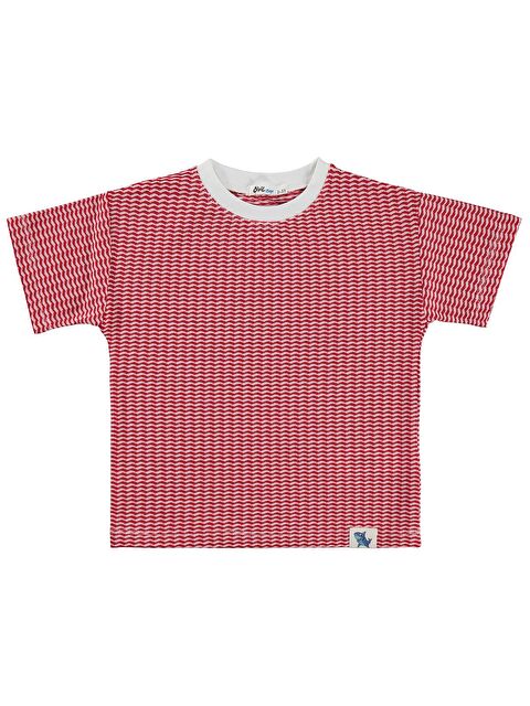 Civil Boys Yatay Dalgalı Çizgili 2-5 Yaş Tişört - Kırmızı 2-3 Yaş - S000526339-20045