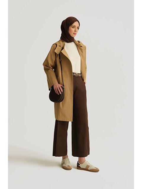 ARMİNE Kapüşonlu Kruvaze Kap 25Y7814 Kum - S000489650-4557