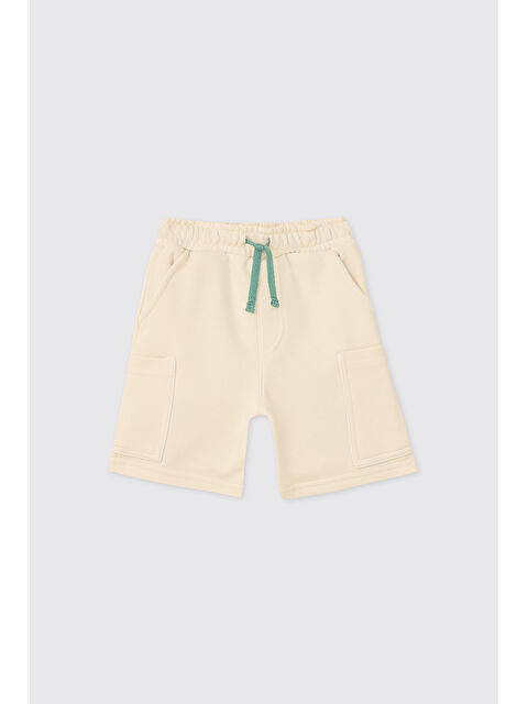 Panço Erkek Bebek Örme Ekru Şort