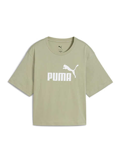 Puma Essentials Cropped No 1 Logo Kadın Gri Tişört - S000480634-20600