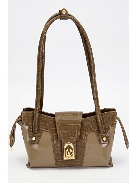 Remsa Rugan Uzun Saplı Timsah Deri Detay Çanta 930524 Vizon