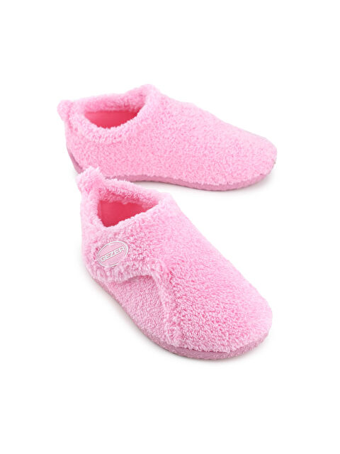 Gezer Kışlık Kız Çocuk Pelüşlü Rahat Taban Cırt Cırtlı Ayarlanabilir Ev Kreş Panduf Ayakkabı