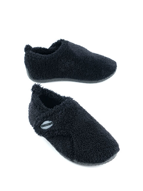 Gezer Kışlık Erkek Çocuk Pelüşlü Rahat Taban Cırt Cırtlı Ayarlanabilir Ev Okul Kreş Panduf Ayakkabı