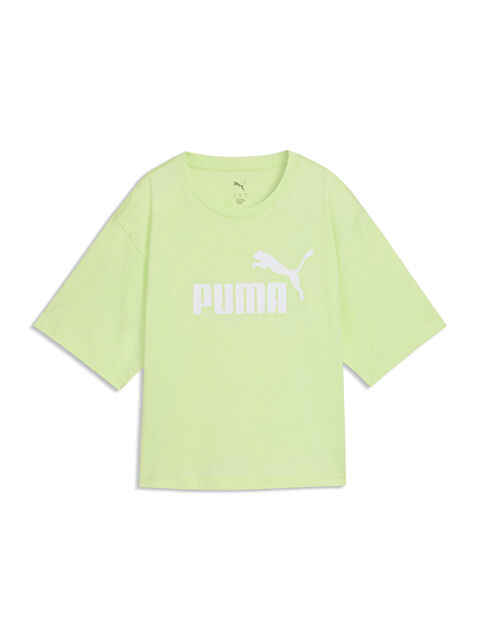 Puma Essentials Cropped No 1 Logo Kadın Yeşil Tişört