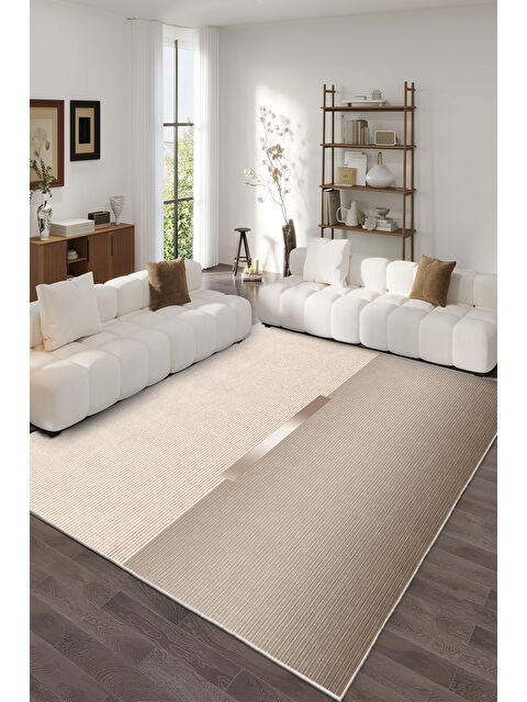 Homefesto Dekoratif Özel Tasarım Yıkanabilir İnce Kaymaz Tabanlı Modern Halı KECE FR45 - S000354220-19413