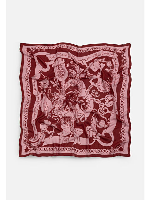 Fresh Scarfs ETERNAL LOVE DESEN FLOŞ VİSKON EŞARP PINK ROSE - S000506264-877