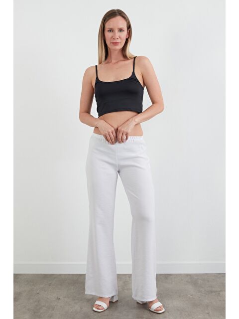 Fullamoda Beli Lastikli Düşük Bel Modal Palazzo Pantolon - S000380711-20063
