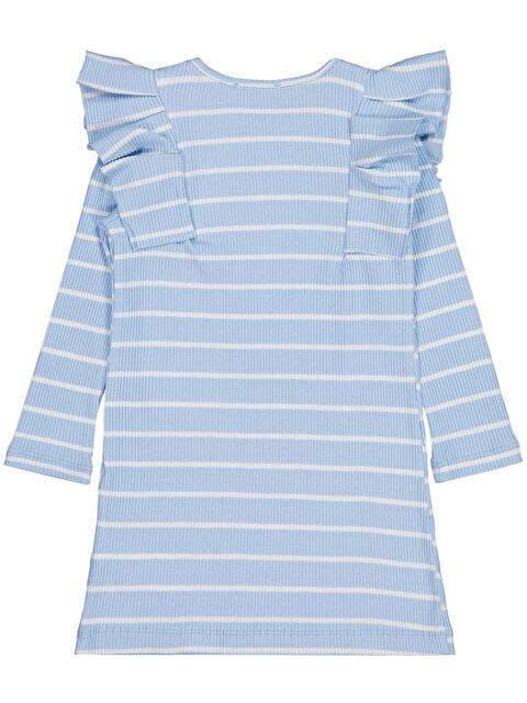 Civil Girls Çizgili 6-9 Yaş Elbise - Mavi 8-9 Yaş - S000484565-17234