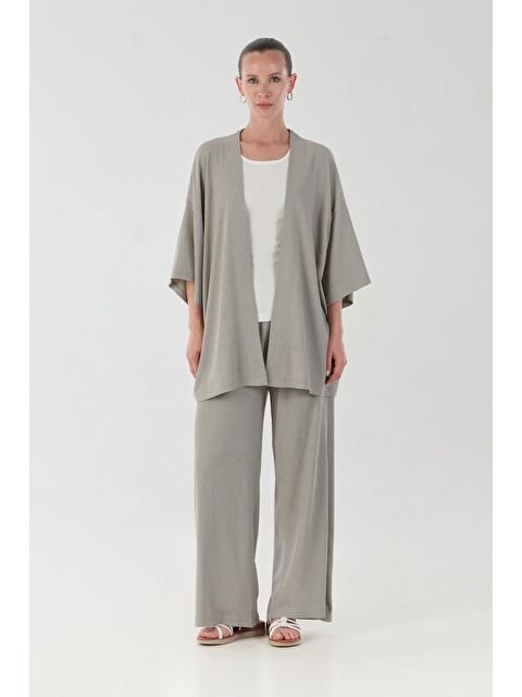 Fullamoda Bürümcük Kumaş Şal Yaka 3 Lü Takım - S000152452-20600