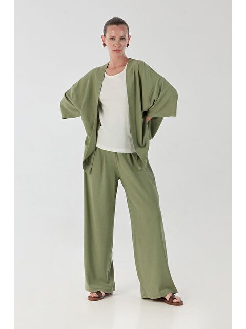 Fullamoda Bürümcük Kumaş Şal Yaka 3 Lü Takım - S000152452-18194