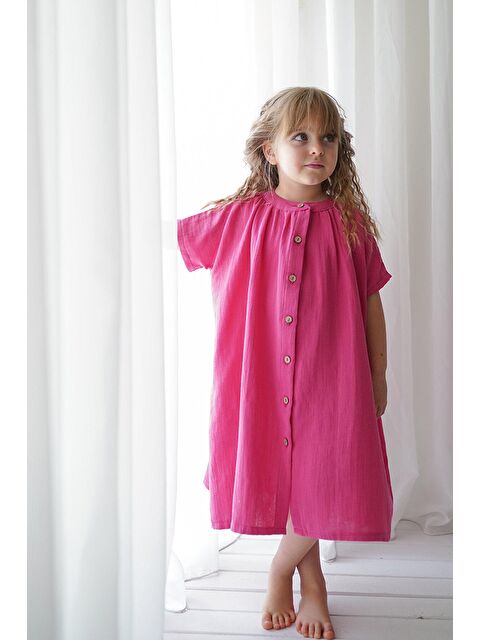 Catz Kids Kız Çocuk Elbise Fuşya Muslin Sunny Elbise - S000117950-18686