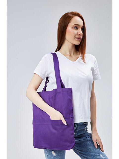 Bagg 3 Cepli Koyu Mor Gabardin Çanta - S000366130-20042