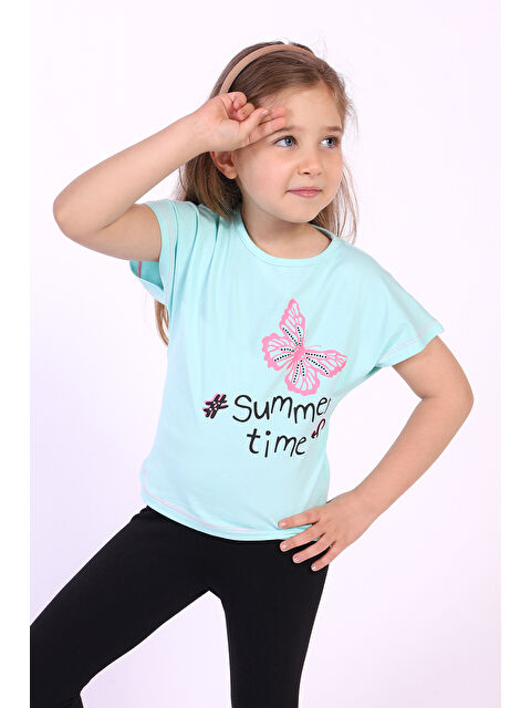 Toontoykids Kız Çocuk Summer Time Baskılı Tişört - S000343848-1180